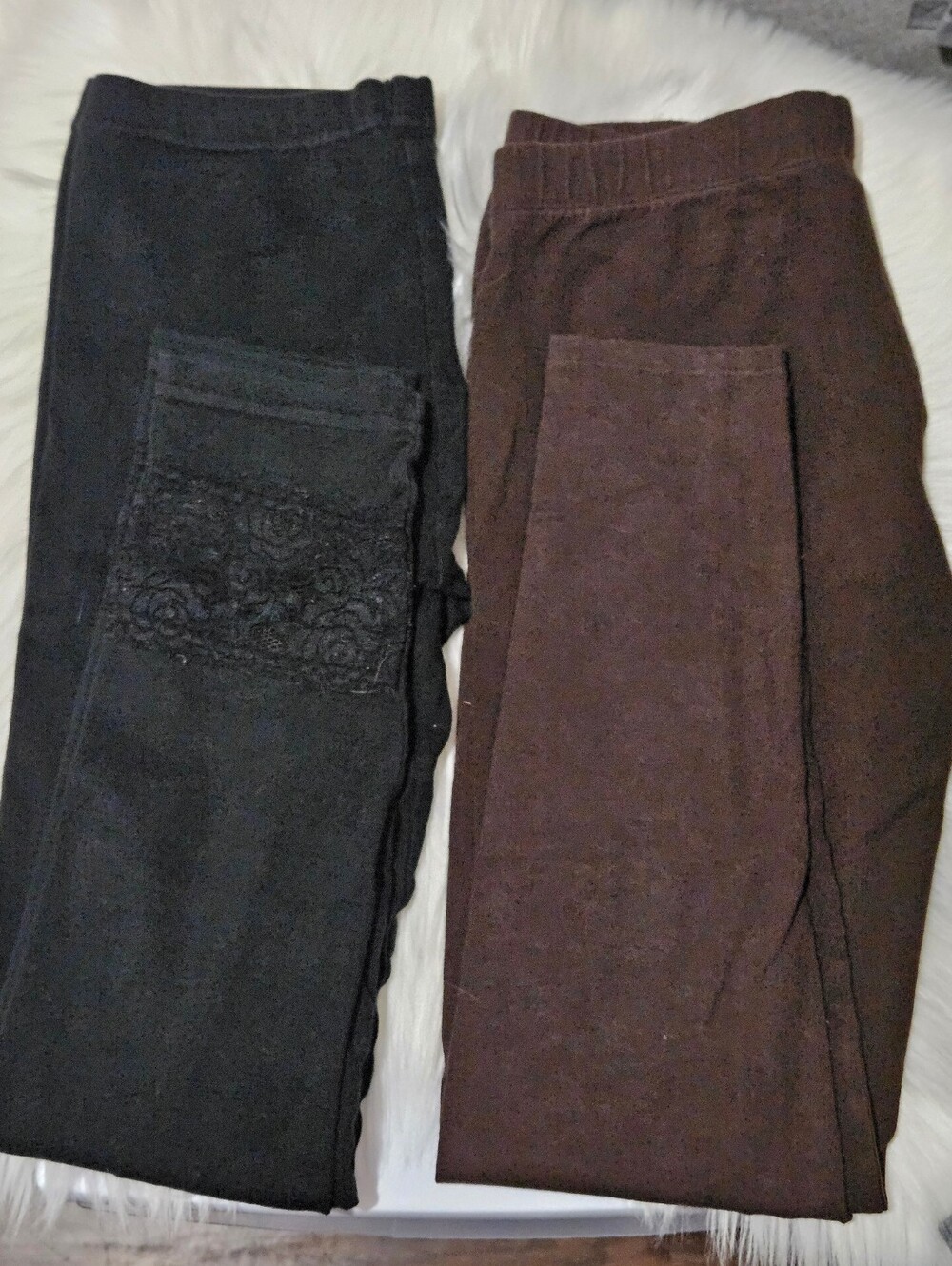 Women's black and brown casual daily leggings